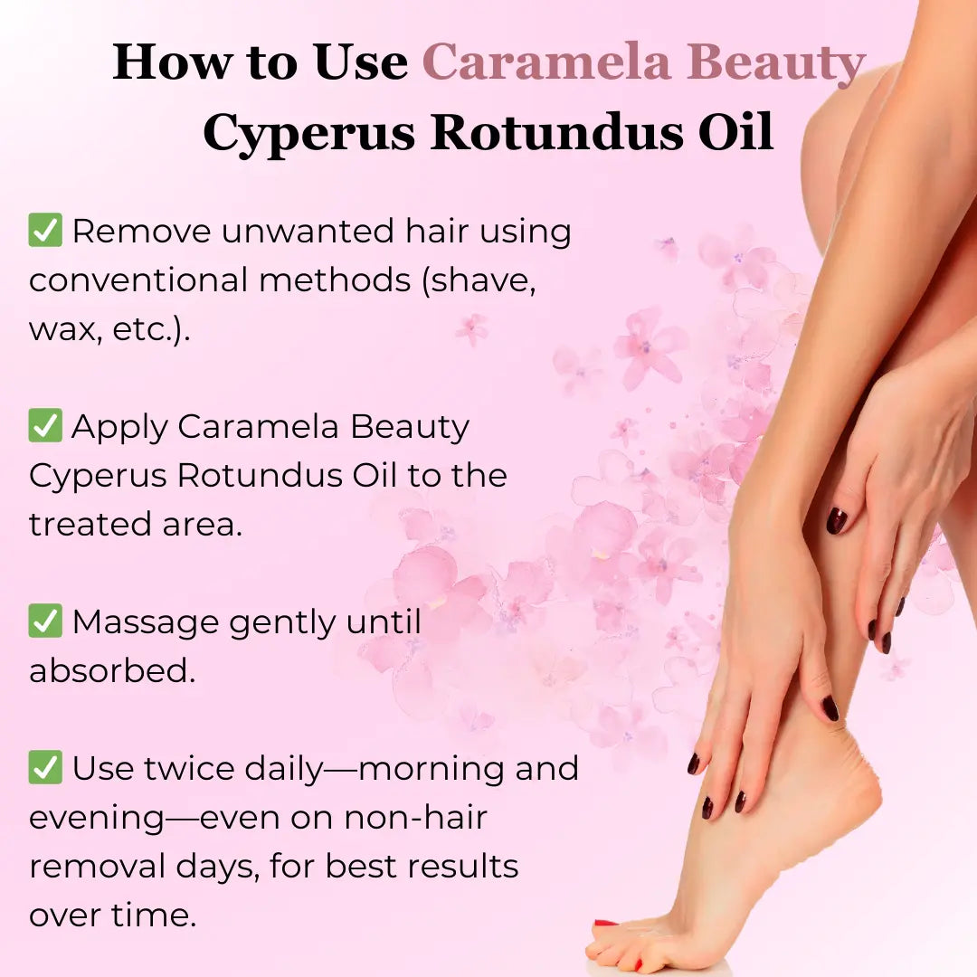Caramela Beauty Cyperus Rotundus Oil - Naturally Derived Formula for Silky, Smooth Looking Skin - 60Ml/2Oz