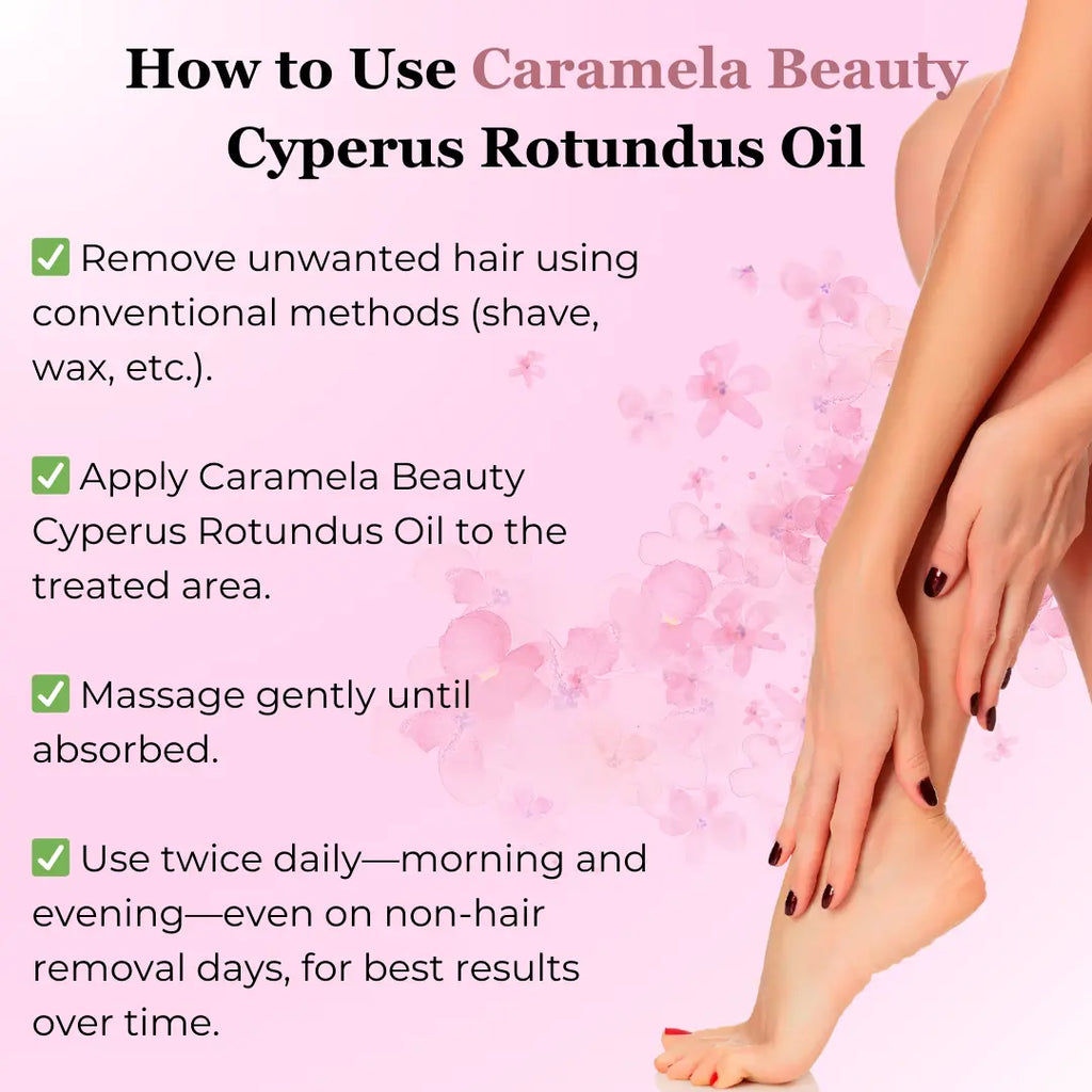 Caramela Beauty Cyperus Rotundus Oil - Naturally Derived Formula for Silky, Smooth Looking Skin - 60Ml/2Oz