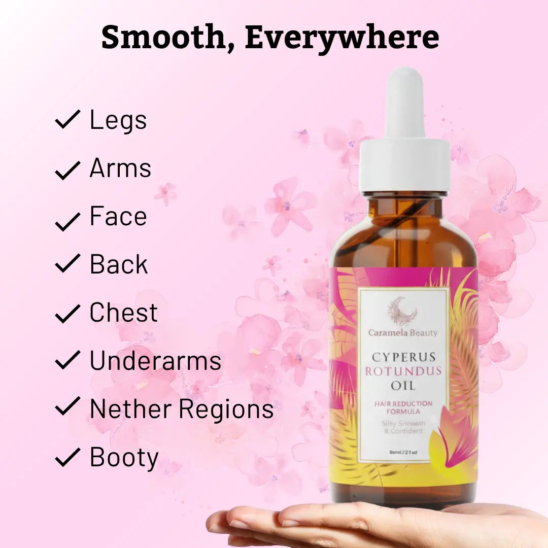Caramela Beauty Cyperus Rotundus Oil - Naturally Derived Formula for Silky, Smooth Looking Skin - 60Ml/2Oz